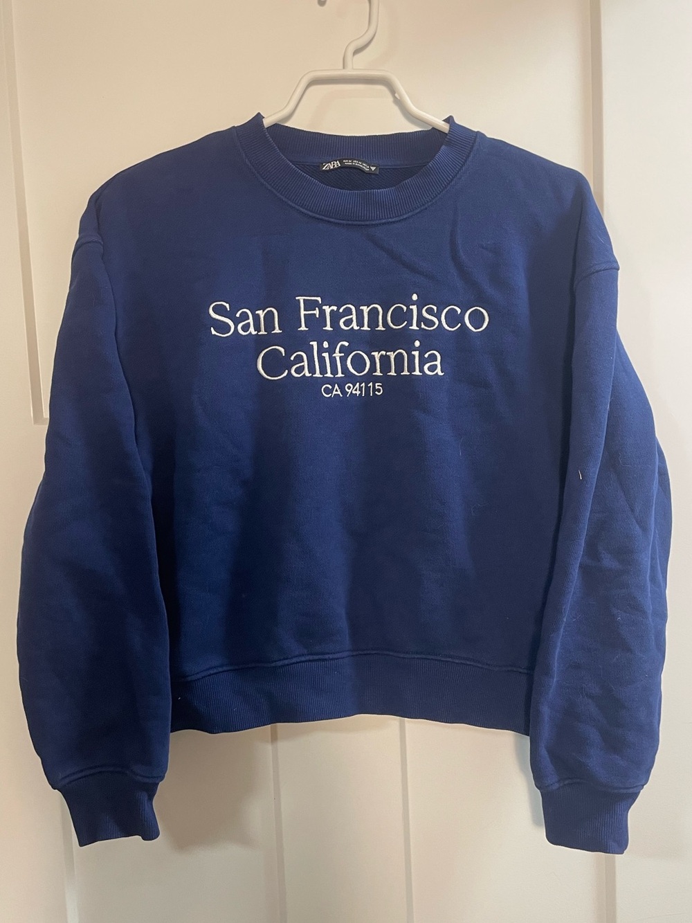 Zara Navy Sweatshirt San Francisco California' Embroidery
